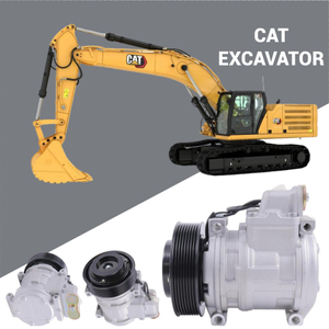 10PA15C Compresseur de climatisation 24 V pour Caterpillar pelle 345B&nbsp;; Poulie PV8 140 mm&nbsp;; Montage direct&nbsp;; Pi&egrave;ce en gros pour &eacute;quipement lourd.