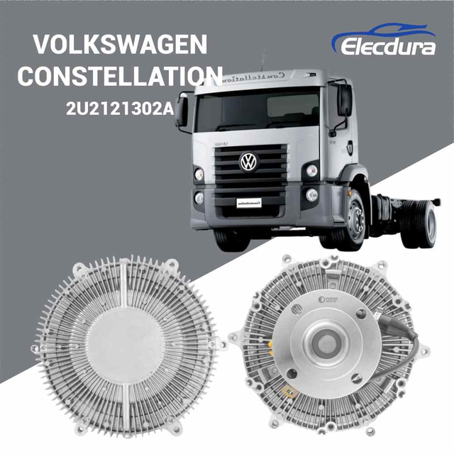 Im Uhrzeigersinn drehende elektronische L&uuml;fterkupplung 2U2121302A mit Multi-Pin-Stecker f&uuml;r Volkswagen Constellation 24.280 und 17.280 Dieselmotoren
