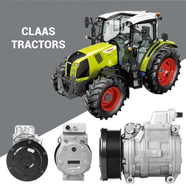 Compresor de CA 10PA15C PV8 12 V para cosechadora/tractor Claas; Polea de 120 mm, montaje directo; HVAC de servicio pesado al por mayor.