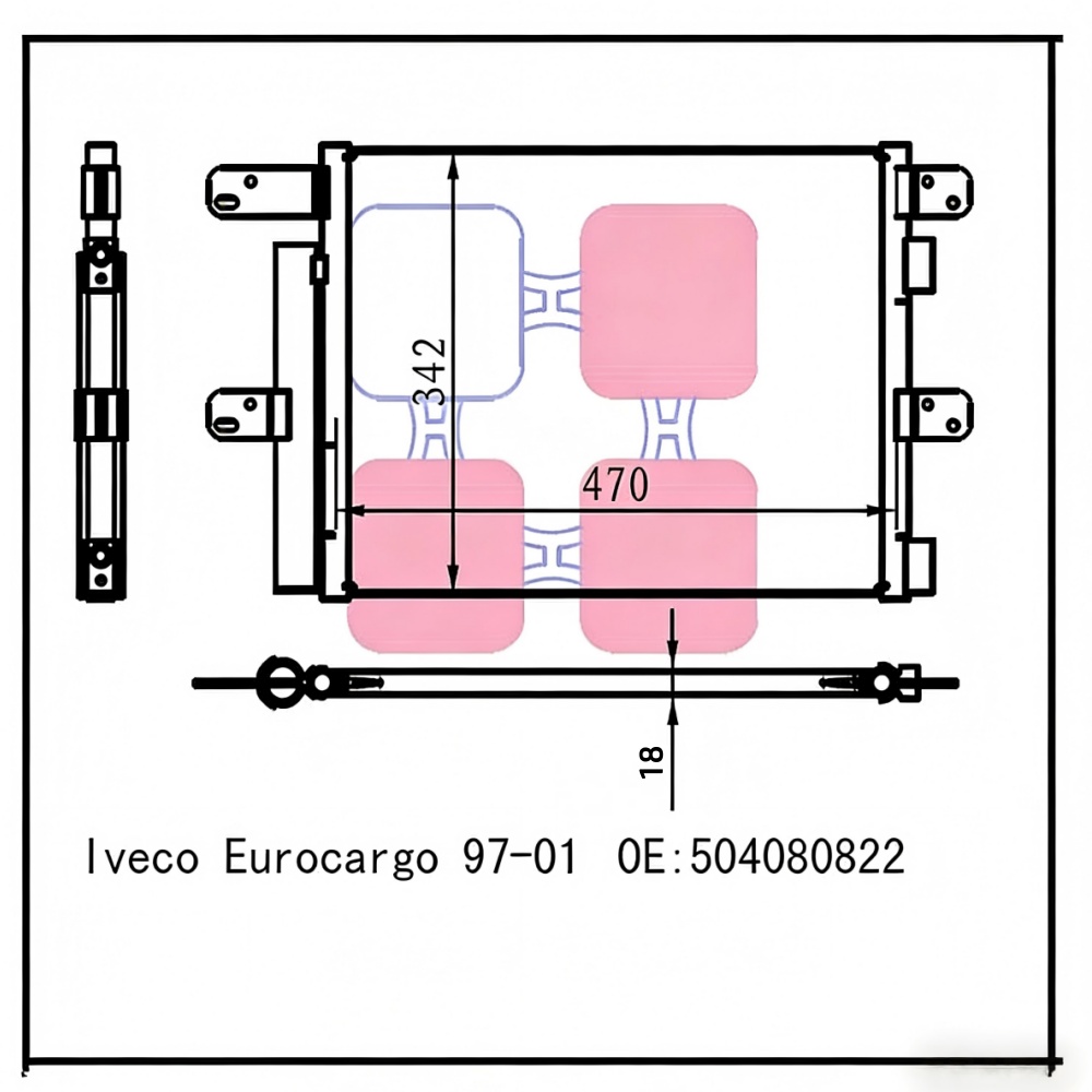 Опт Конденсатор IVECO Eurocargo AC 504080822; якість OE для Nissens 940096; Довговічний комплект HVAC для вантажних автомобілів