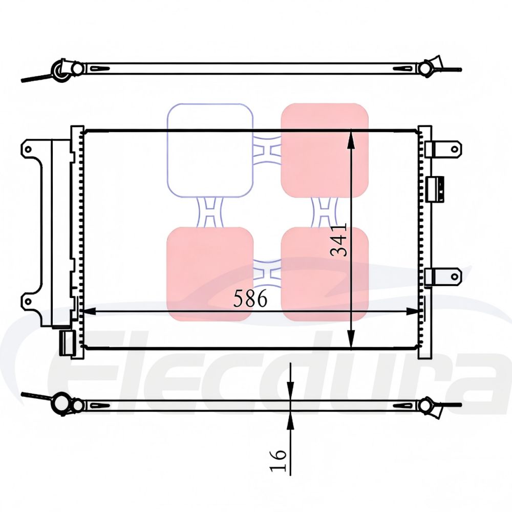 Condensatore all'ingrosso 504084147 per IVECO Daily; Sostituzione premium per Denso DCN12003; Stock diretto dalla fabbrica per la distribuzione.