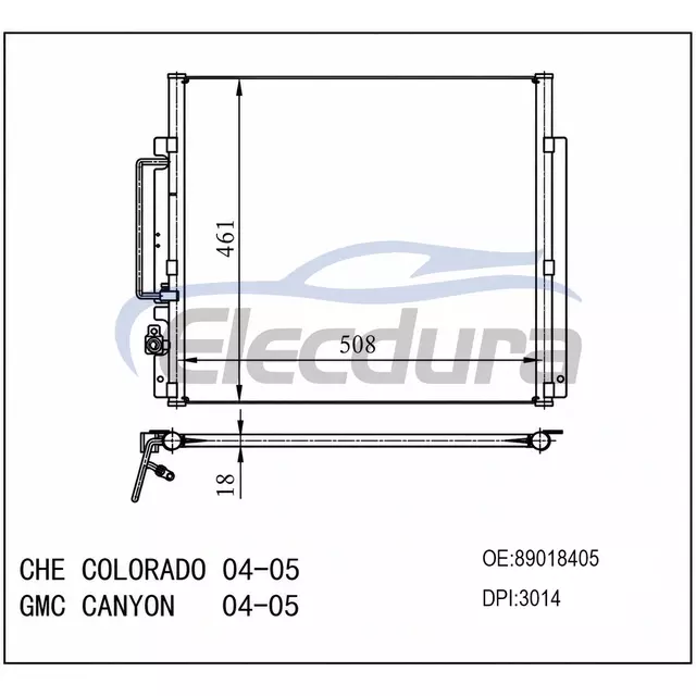 89018405 Chevrolet Colorado GMC Canyon 2004-2005 Конденсатор кондиціонера в зборі