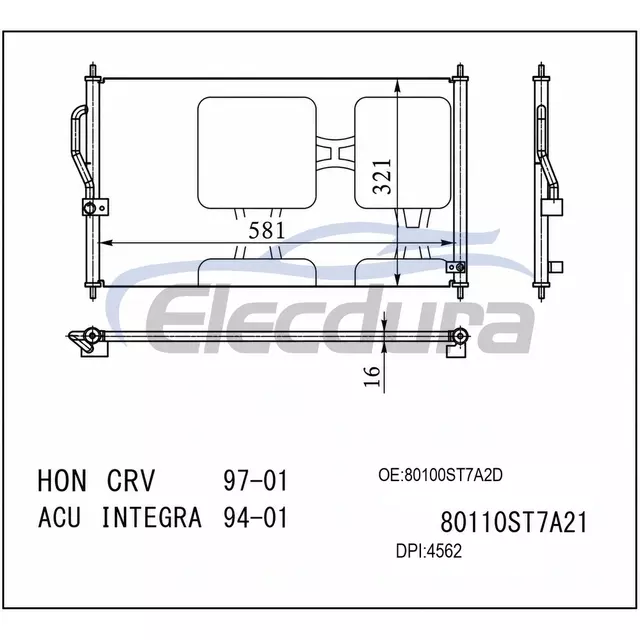80110S10003 Honda Cr-V 1997-2001 Kondensor A/C