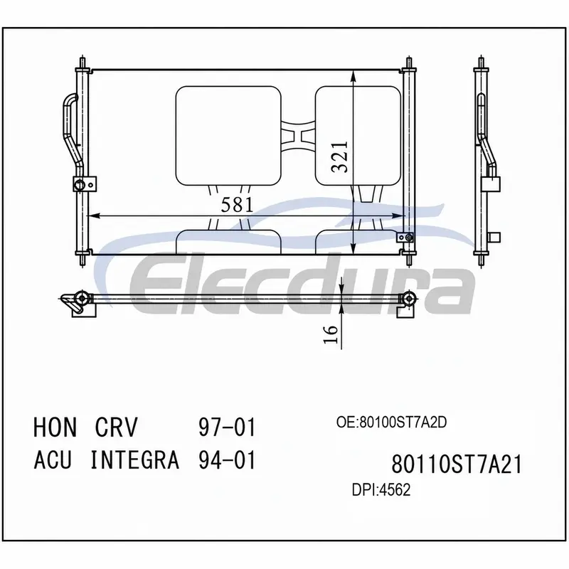80110S10003 Honda Cr-V 1997-2001 A/C-condensor