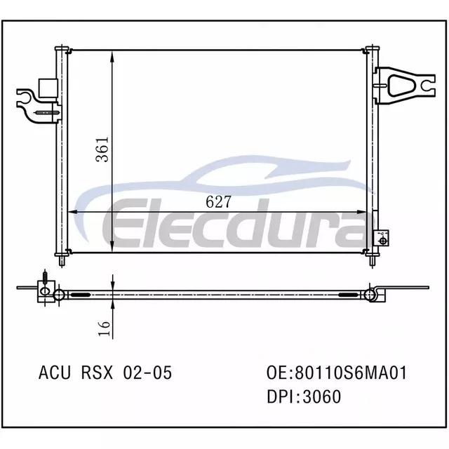 80110S6MA01 Honda Acu Rsx 2002-2005 Конденсатор кондиционера
