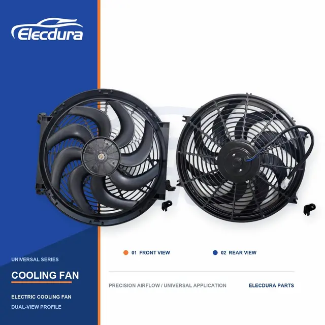 Universeel Radiateurkoelventilator 14 inch gebogen mes 220W groothandel