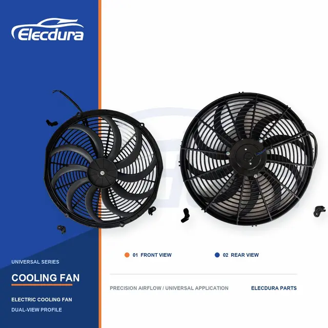 Universel Ventilateur de refroidissement de radiateur lame incurv&eacute;e mince de 16 pouces 160W vente en gros