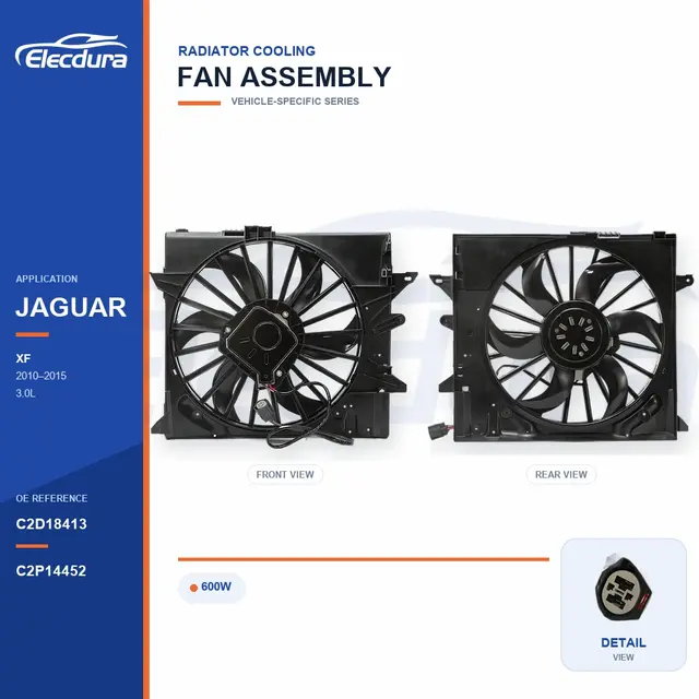 Ansamblu ventilator de răcire radiator pentru Jaguar XF / XJ-XJR 600W C2D18413 Aprovizionare &icirc;n vrac