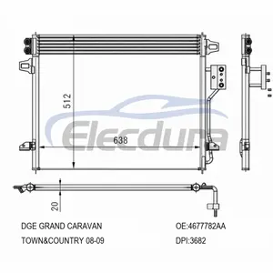 4677789AA Dodge Grand Caravan ciudad y pa&iacute;s 2008-2009 Condensador de A/C