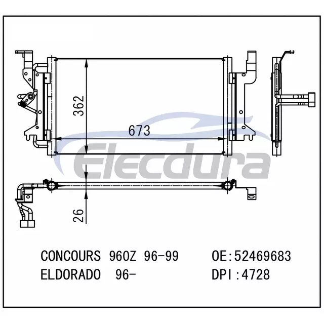 PC4728P Cadillac DeVille 1996-2002 Конденсатор кондиционера