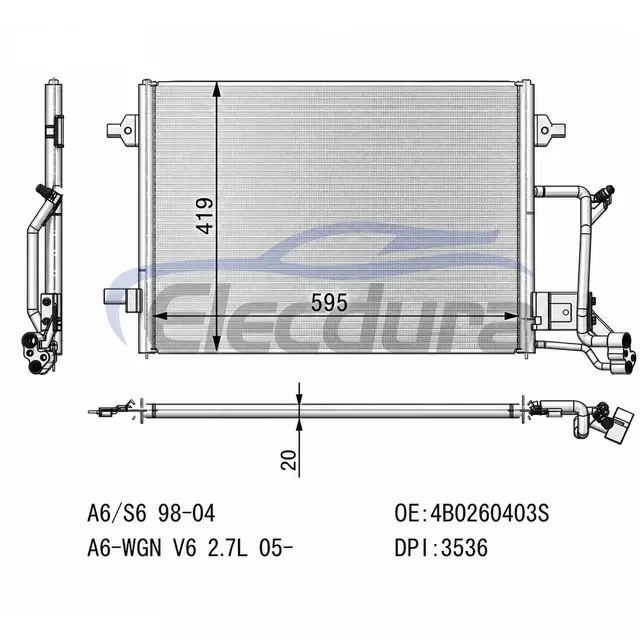 Kondensor AC 4B0260403S Audi A6 1998-2005