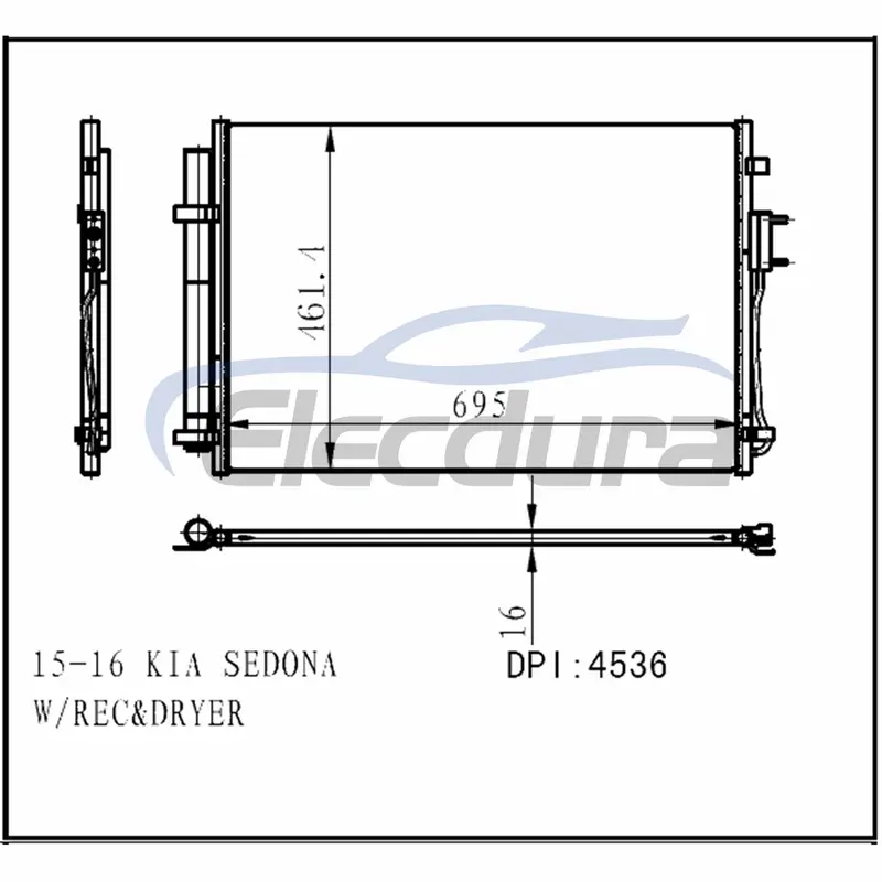 97606A9000 Kia Sedona 2015-2016 Kondenz&aacute;tor A/C