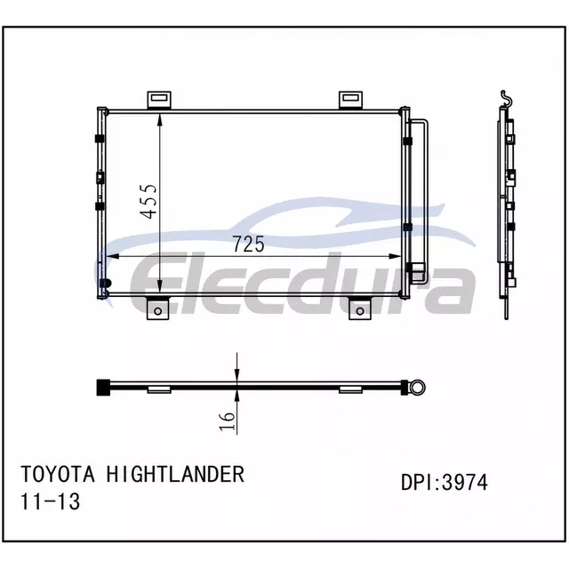 884600E050 Toyota Highlander Hybrid 2011-2013 HYBRID A/C kondenz&aacute;tor szerelv&eacute;ny