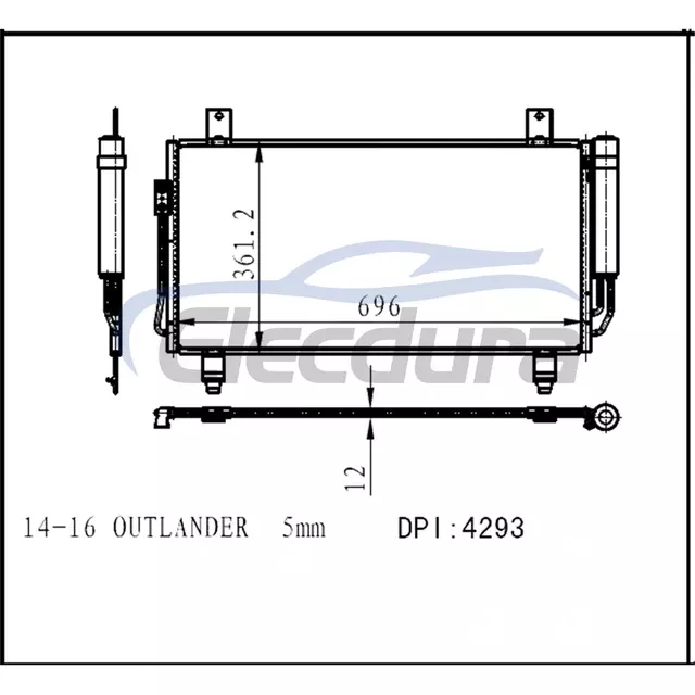 7812A220 มิตซูบิชิ Outlander 2014-2016 A/C คอนเดนเซอร์ 12 มม. Core