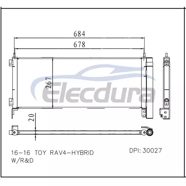 8846042150 Toyota Rav4-Hybrid 2016+ HYBRID A/C 콘덴서(수신기/건조기 포함)