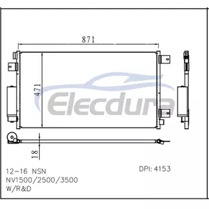 92100-1PA0A Nissan NV 2012-2021 4.0L V6 / 5.6L V8 A/C kondensator