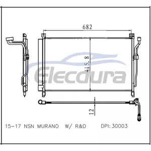 921005AA0A Nissan Murano 2015-2017 A/C kondensator med modtager/t&oslash;rrer