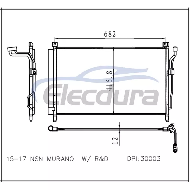 921005AA0A Nissan Murano 2015-2017 Конденсатор кондиціонера з ресивером/осушувачем