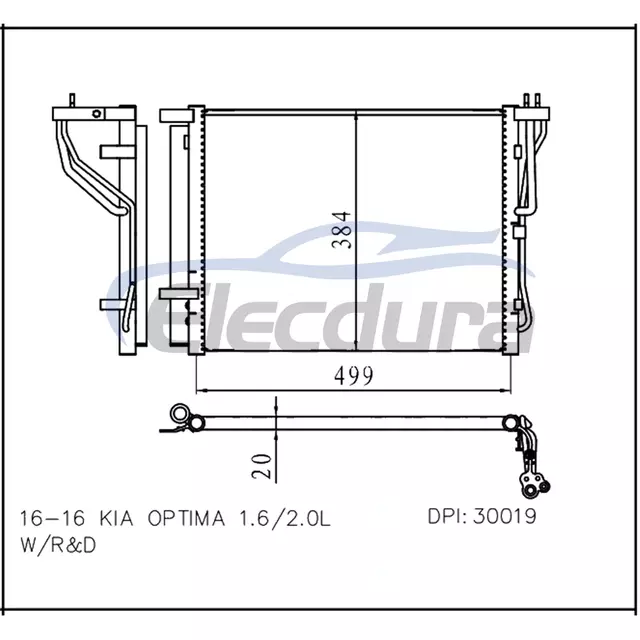 97606C1101 기아 Optima 2016+ A/C 콘덴서 어셈블리