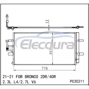 MB3Z19712A Ford Bronco 2021-2023 Ansamblu condensator A/C