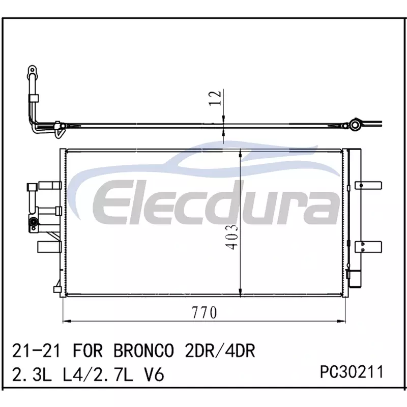 MB3Z19712A Ford Bronco 2021-2023 sestava kondenz&aacute;toru klimatizace