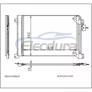 8FC 351 317-631 Iveco Stralis 2002-pr&eacute;sent Condenseur de climatisation