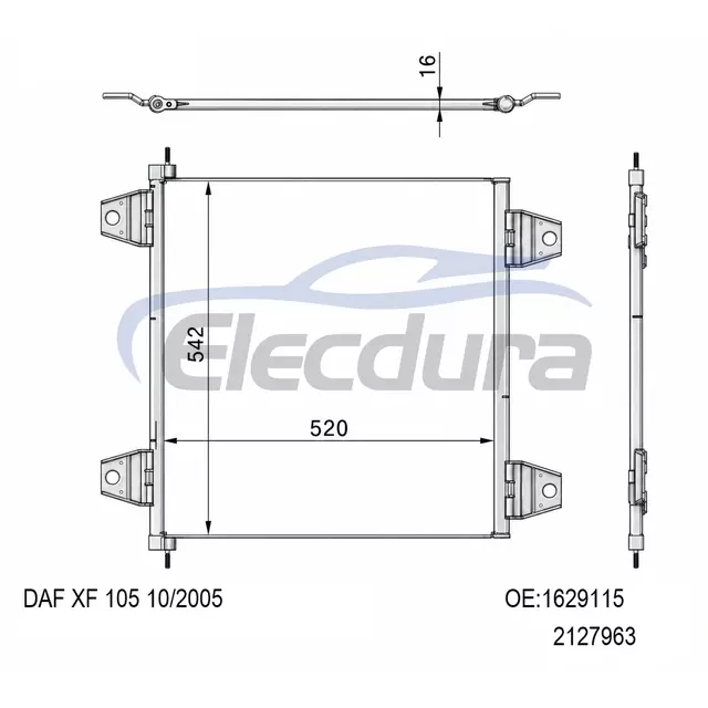 1629115 DAF XF 105 2005-ปัจจุบัน A/C คอนเดนเซอร์