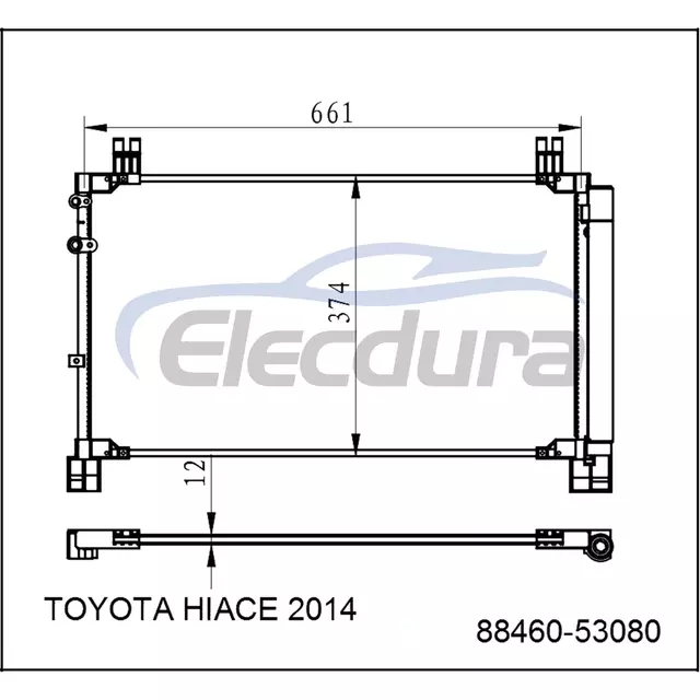 8845026120 Ensemble de condensateur de climatisation Toyota Hiace 2014+