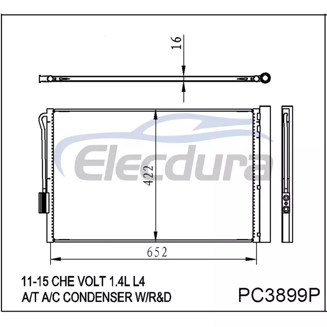 G3GZ19712A Condenseur de climatisation Ford Fusion 2017-2019
