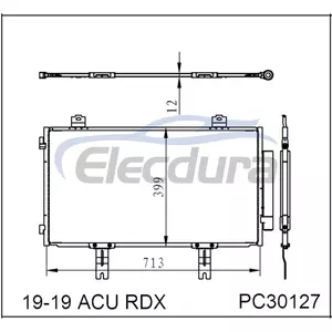 80100-TJB-A01 Honda Acu Rdx 2019+ A/C kondenz&aacute;tor, 12 mm-es mag
