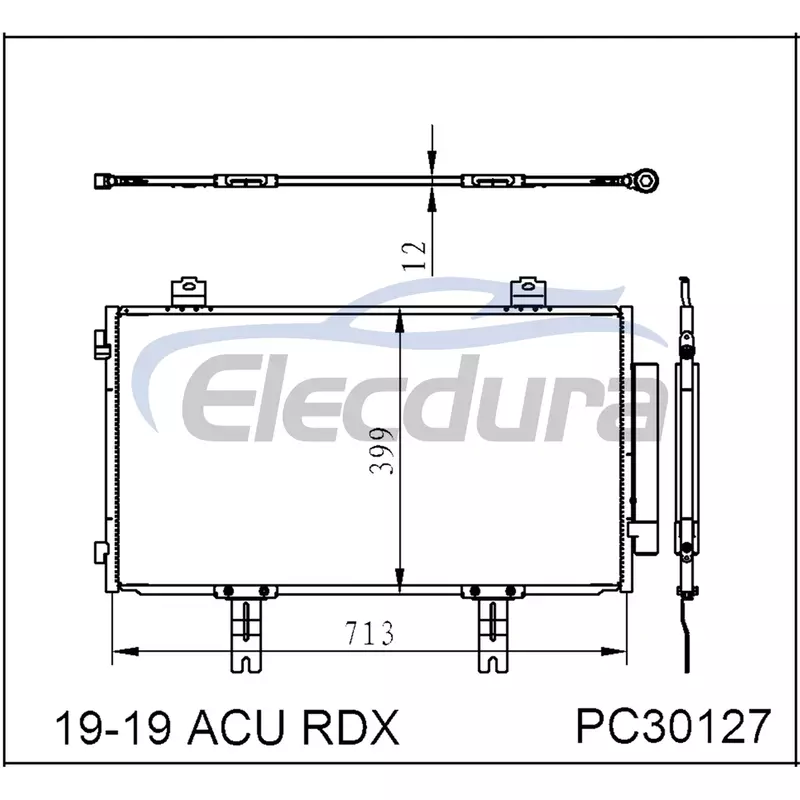 80100-TJB-A01 Honda Acu Rdx 2019+ A/C Condensador 12mm N&uacute;cleo