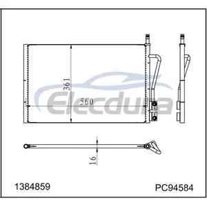 1384859 Ford Fiesta V 2005-2008 Kondenz&aacute;tor klimatizace