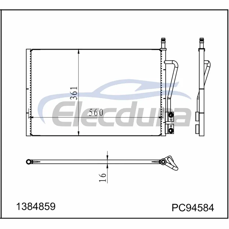 1384859 Ford Fiesta V 2005-2008 Skraplacz A/C