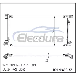 884A012010Toyota Corolla. 2019-2021 Airco condensormontage