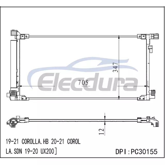 884A012010 Toyota Corolla. Zesp&oacute;ł skraplacza klimatyzacji 2019-2021
