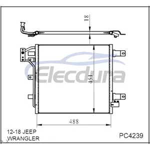68143891AA Jeep Wrangler 2012-2018 Skraplacz klimatyzacji rdzeń 18mm