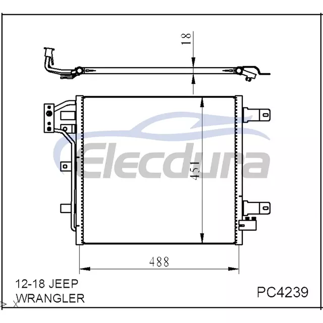 68143891AA Jeep Wrangler 2012-2018 Kondensor A/C Inti 18mm