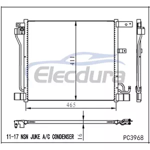 921103DD0A Nissan Juke 2011-2017 Klima Kondenser Grubu 16mm &Ccedil;ekirdek