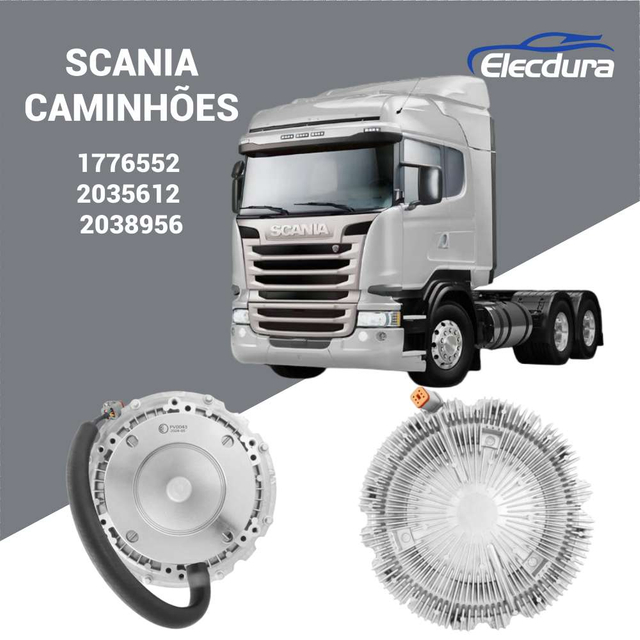 Groothandelsoverzicht van elektronische ventilatorkoppeling 1776552 voor Scania PGR-vrachtwagens met 6-pins connector.