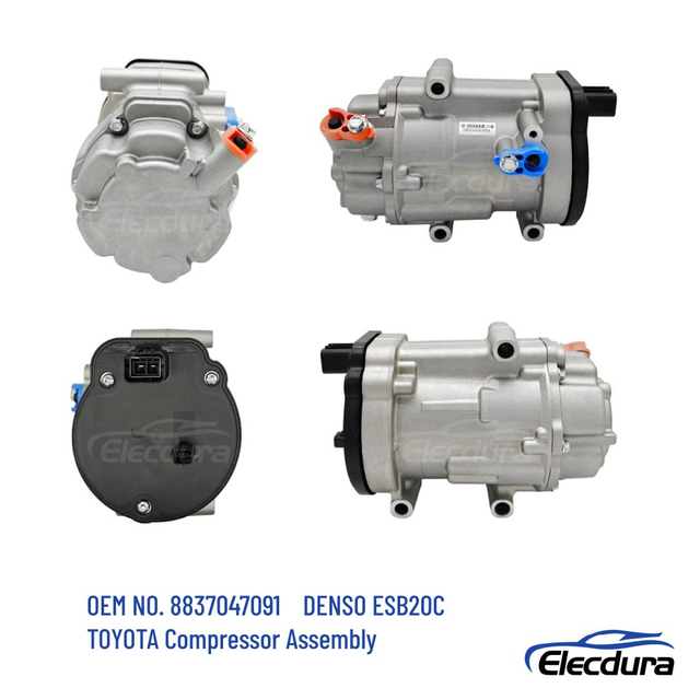 88370-47091 compresor de CA el&eacute;ctrico de 220 V para veh&iacute;culos h&iacute;bridos Toyota ESB20C, reemplazo de Denso OE, solo al por mayor