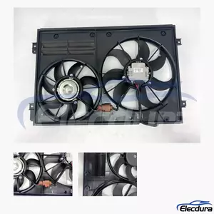 Volkswagen Golf, Jetta, GTI, CC, Eos, Passat, Tiguan, Beetle Conjunto de ventilador de refrigeraci&oacute;n del radiador 1K0121205AB para...