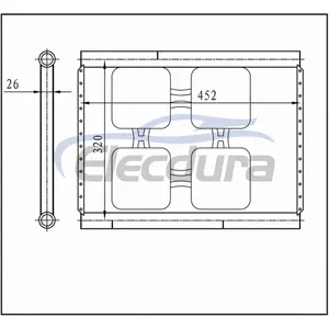 Condensator A/C universal 320 &times; 452 &times; 26 mm