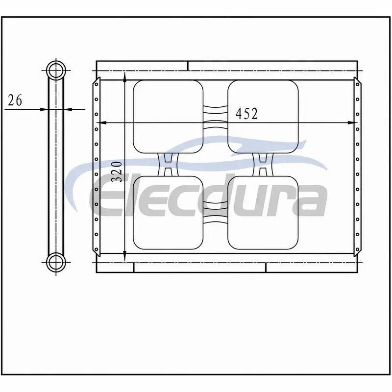 Universal Condensator A/C 320 &times; 452 &times; 26 mm