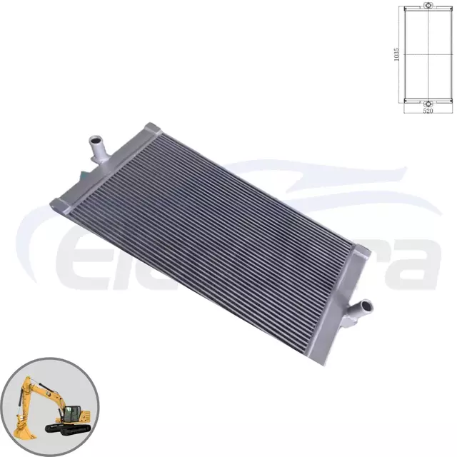 Ancien refroidisseur d'huile hydraulique Caterpillar E320D 265-3625, vue de base pour les fournisseurs en gros et les distributeurs de commandes en gros.
