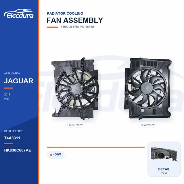Conjunto da ventoinha de arrefecimento do radiador para fornecimento em massa Jaguar XF 400W T4A3311