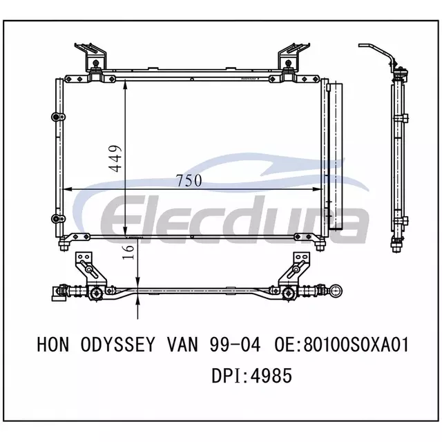 80100S0X305 Honda Odyssey Van 1999-2004 Airco condensoreenheid