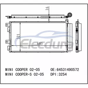 64531490572 MINI Cooper 2002-2005 Skraplacz klimatyzacji