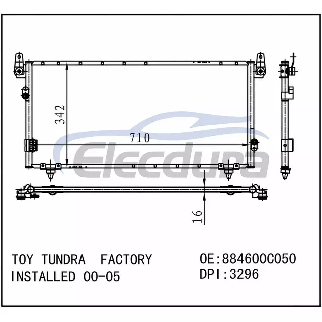 884600C050 Toyota Tundra Fabrikasında Kurulu 2000-2005 Klima Kondenser Komplesi