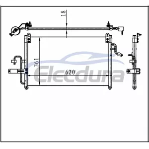 96283364 Daewoo Nubira 1999+ Condensatore A/C Nucleo da 18 mm