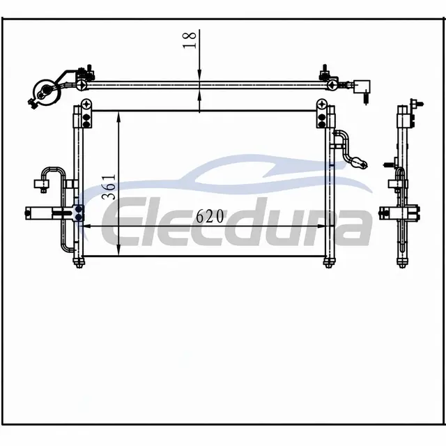 96283364 Daewoo Nubira 1999+ Конденсер A/C 18mm Core